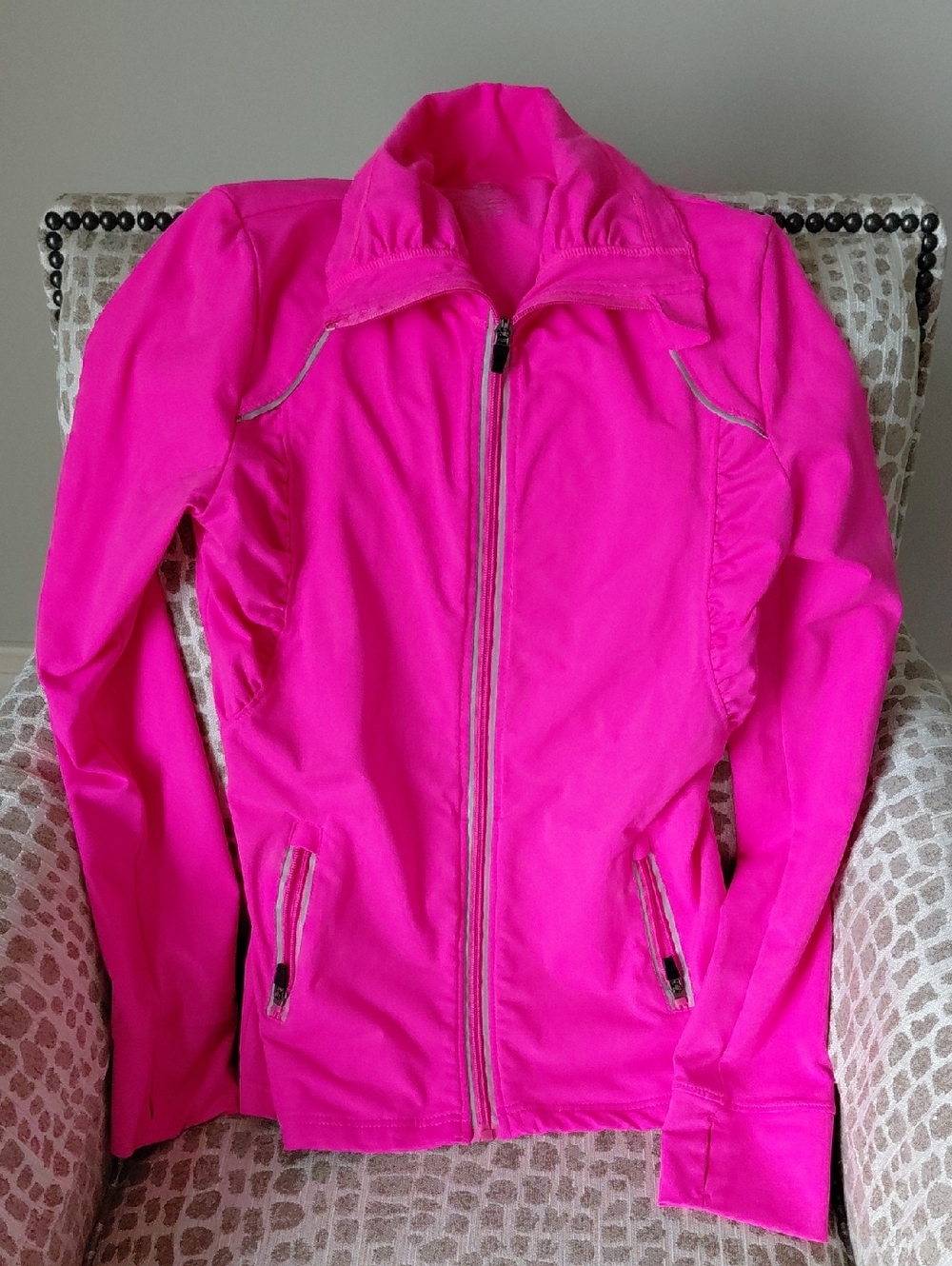 Bright Hot Pink Zip-Up Jacket